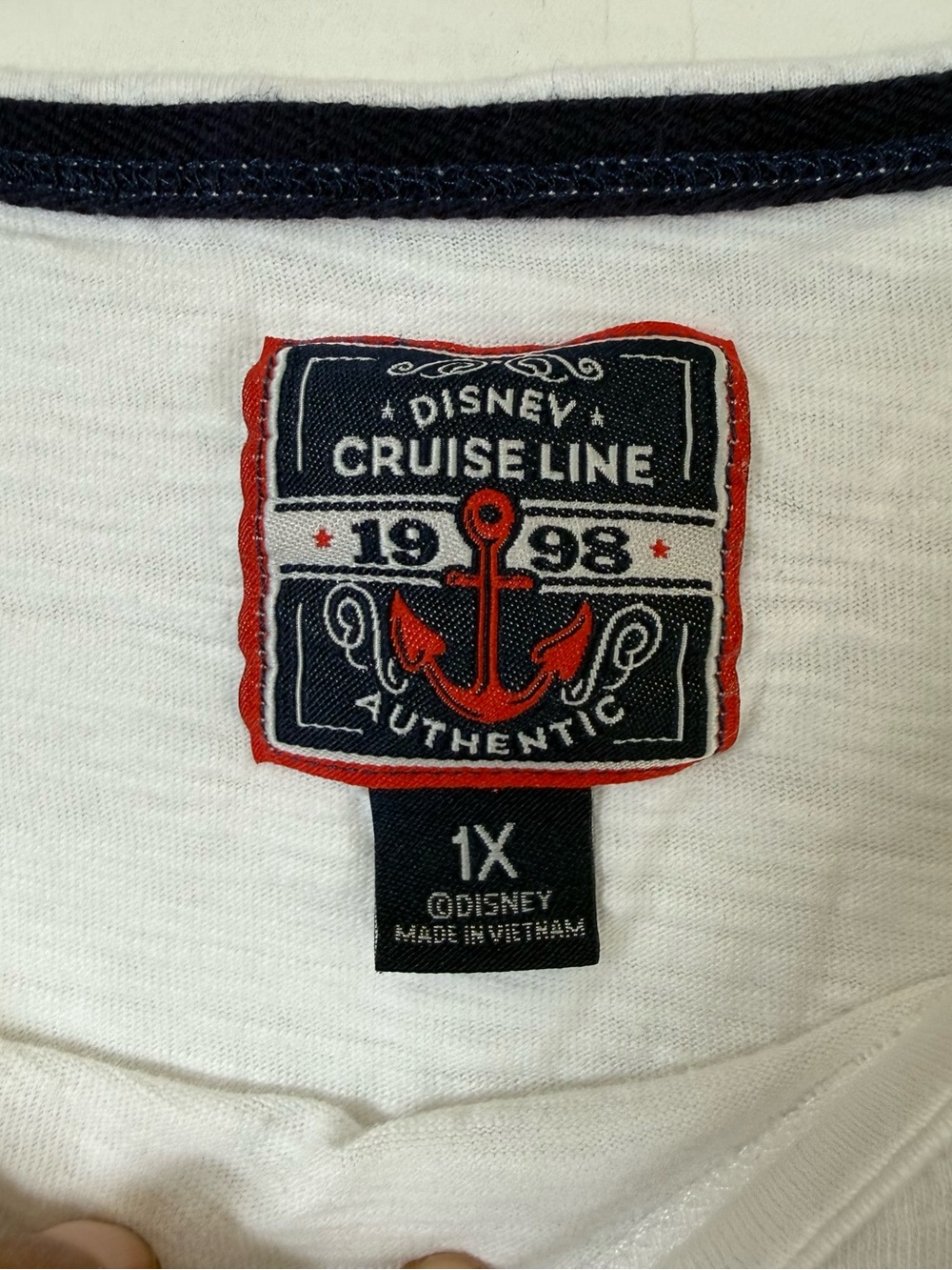 Disney Cruise Line Nautical Rope Stripe Top Metallic Ship Logo Plus Size 1X - Picture 4 of 6